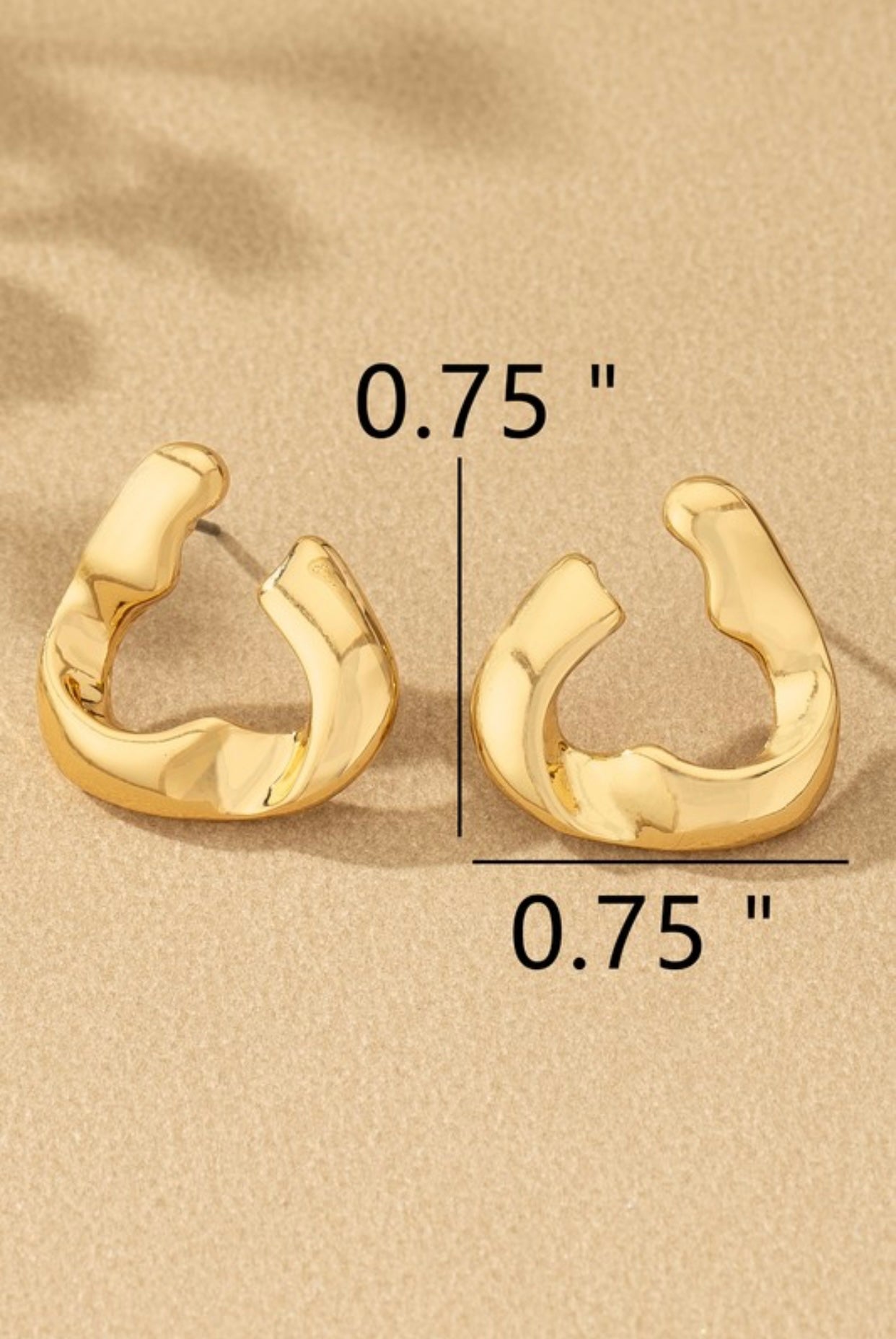 Gold Triangle Shaped Ribbon Earring