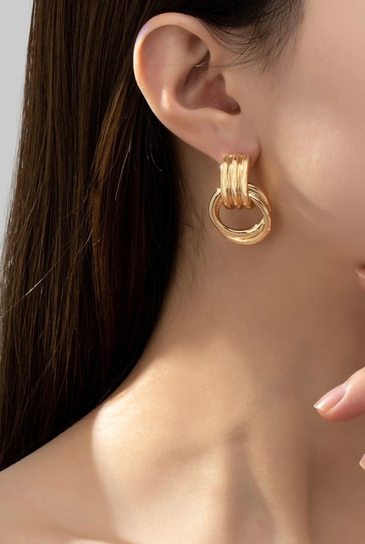 Mini Gold Door Knocker Earrings